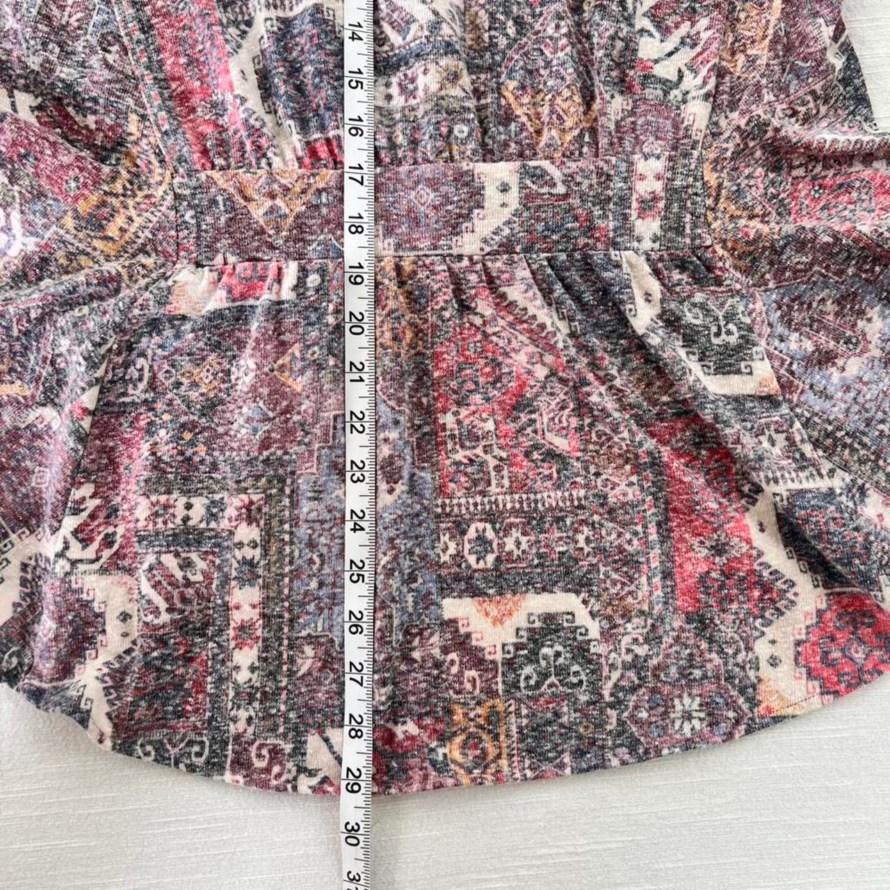 Cardigan Open Flutter High Low Multicolor Aztec Women's Medium — image 6 of 8
